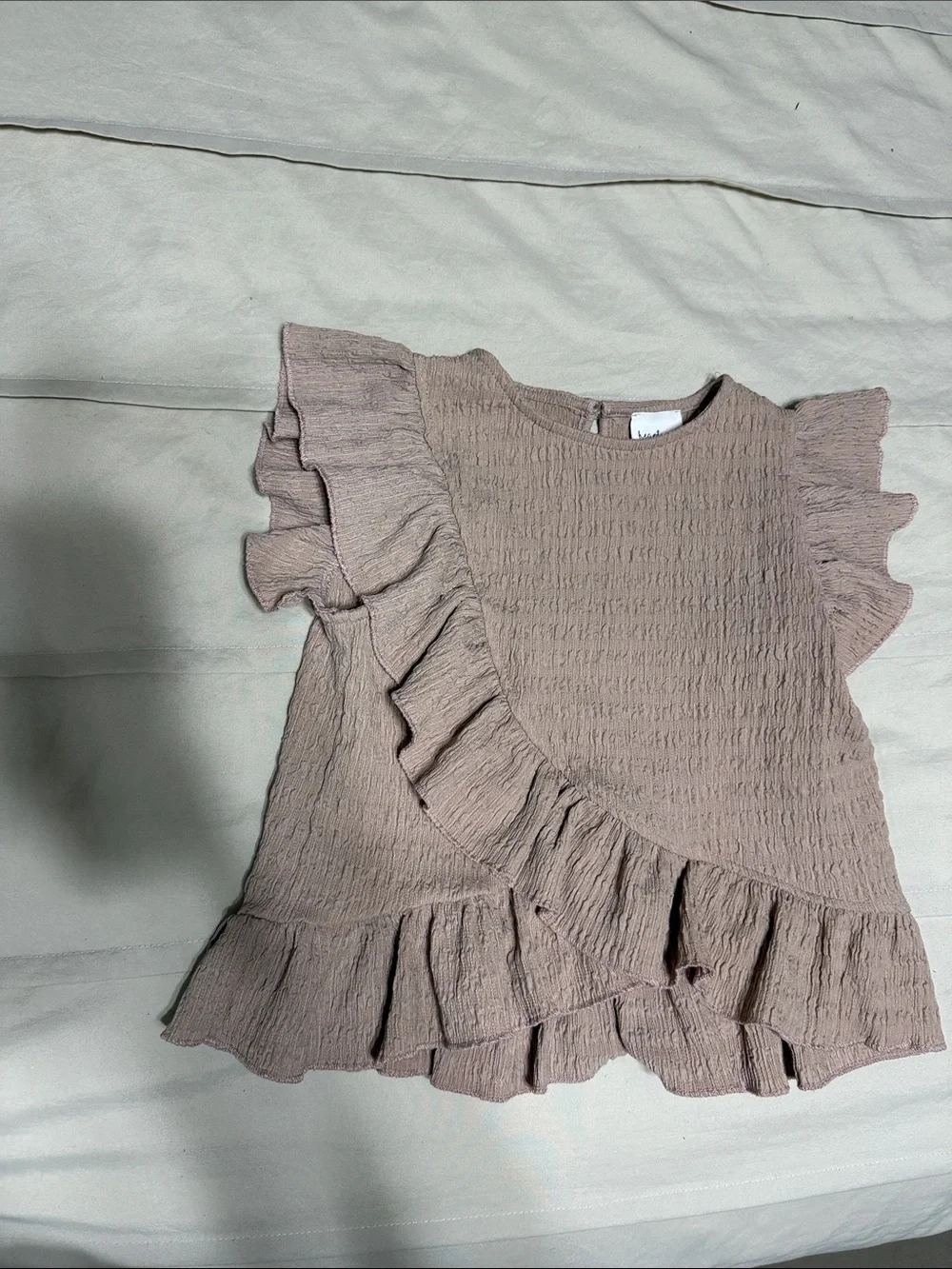 Girls' Ruffle Flutter Sleeve Top in Mauve